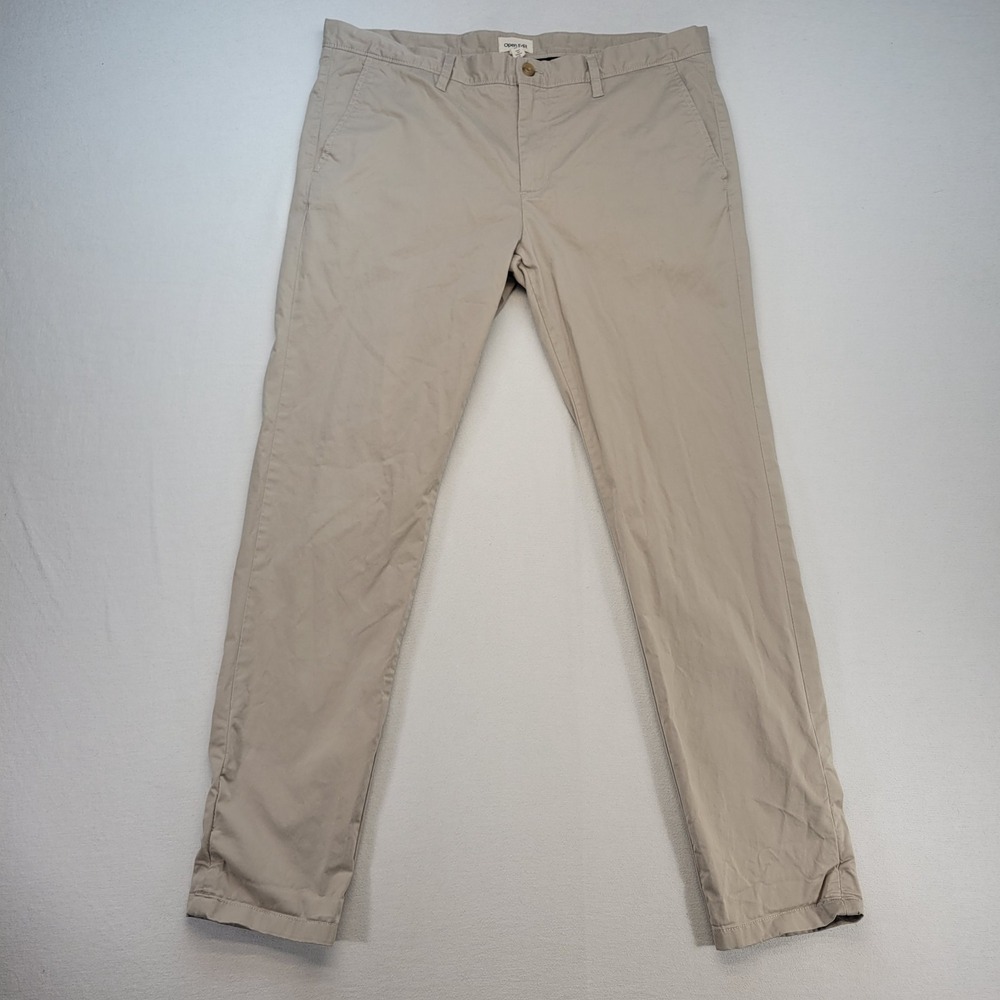Open Edit Pants Mens 38x33 Khaki Slim‎ Straight Chino Preppy Business